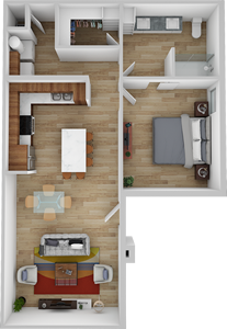 A - One Bedroom / One Bath - 776 Sq. Ft.*